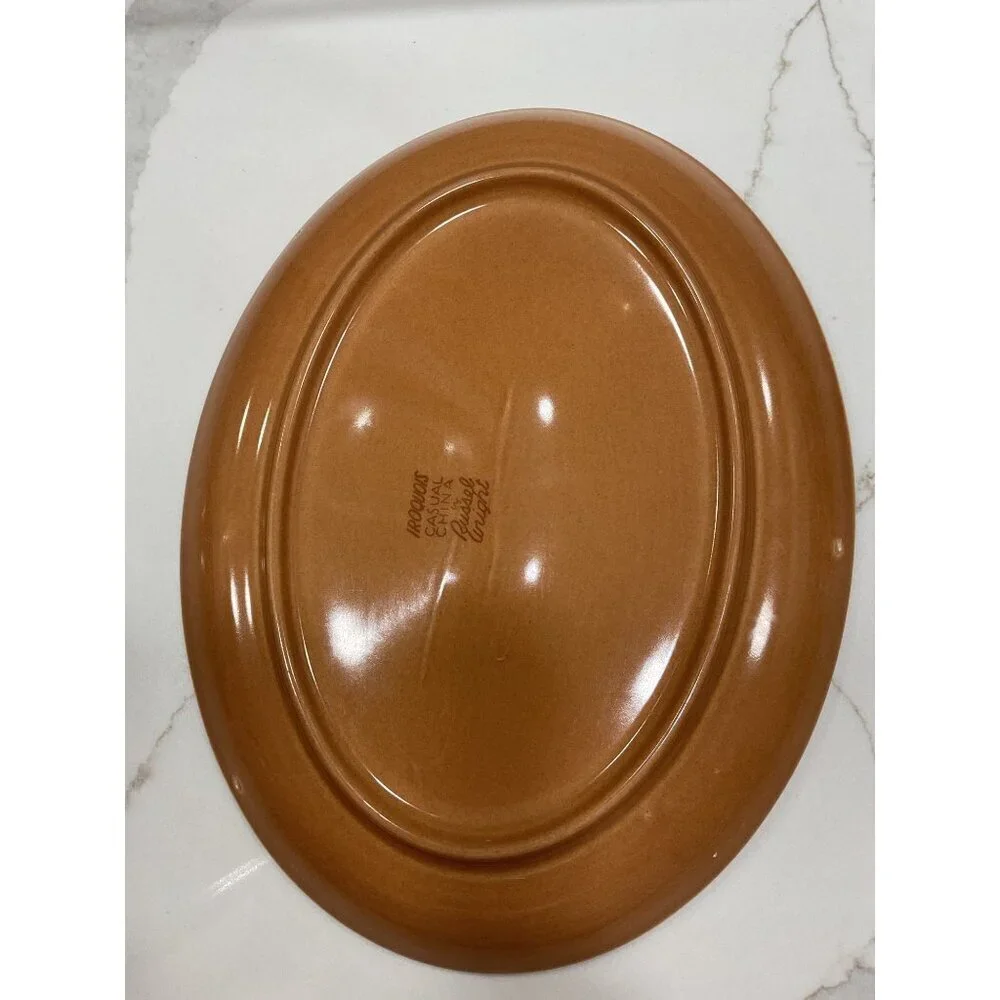 Russel Wright Casual Iroquois Platter Plate Ripe Apricot Oval 12
